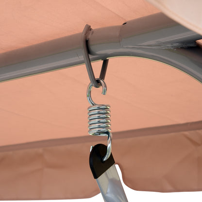 3 Person Patio Swing Seats with Adjustable Canopy Outdoor Swing Chair Bench for Garden, Poolside, Beige