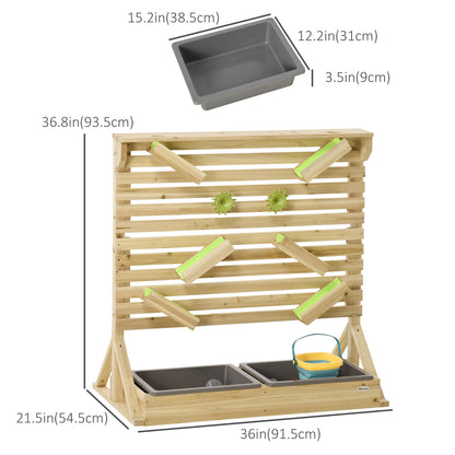 18Pcs Kids Running Water Sand Playset Outdoor Sinks Wooden Sensory Toys Colorful Accessories