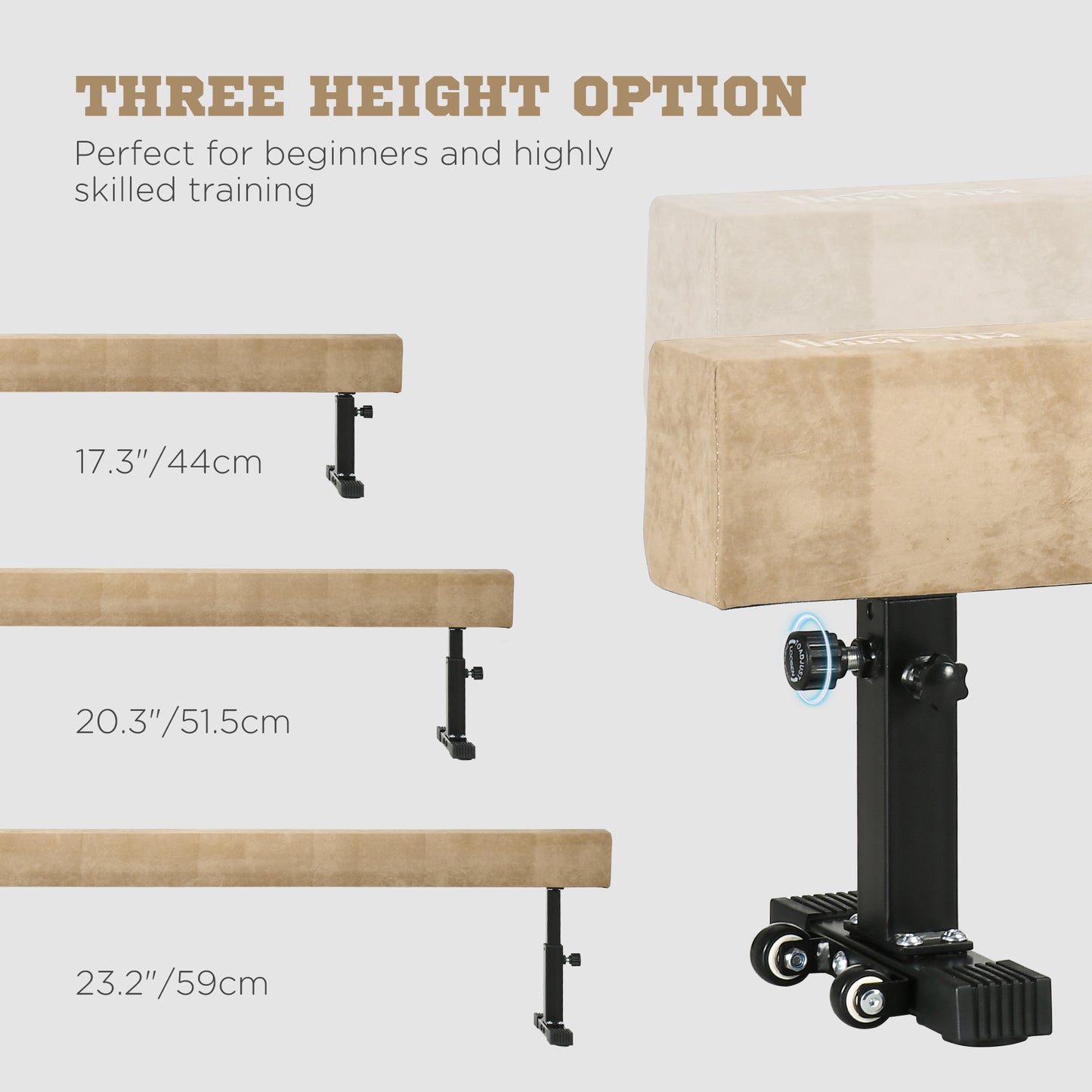 7.5ft Adjustable Gymnastics Balance Beam with Wheels for Kids 8-12 Years Old Gym Equipment Kids Crystal