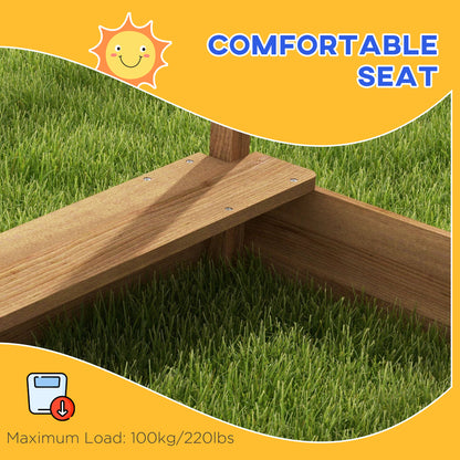 Wooden Sandbox with Protective Cover for Kids Aged 3-7 Outdoor Play Area Backyard Use Brown