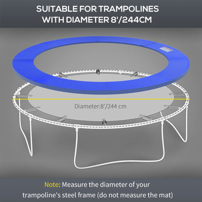 8ft Trampoline Safety Pad Spring Cover Gymnastics Bounce Jump EPE Foam Protection Blue