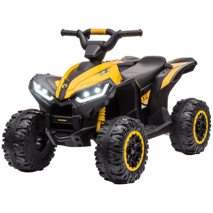 Kids 4 Wheeler Quad Bike ATV Music MP3 Headlights Speed Control Electric Rechargeable Battery Powered 3-5 Years Yellow