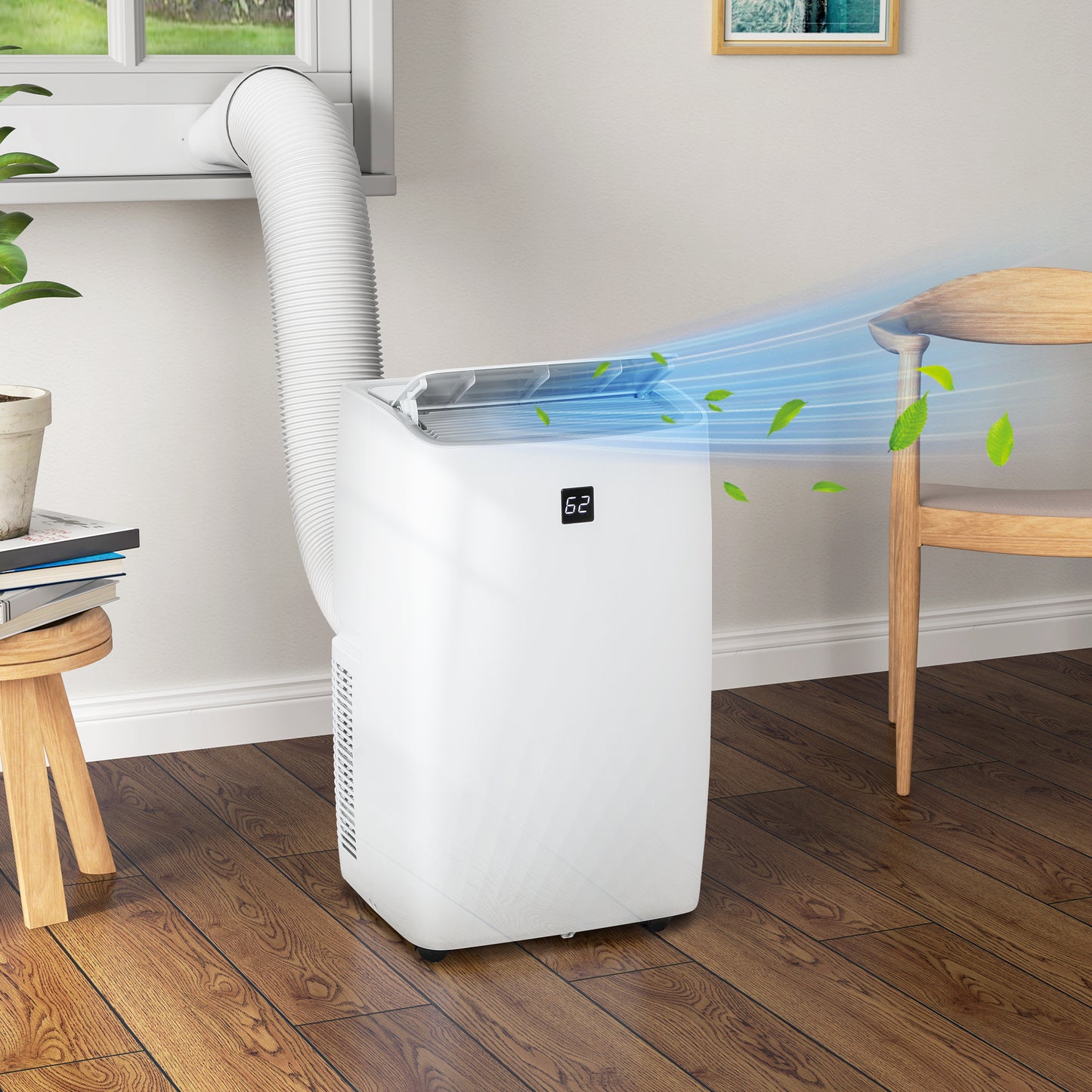 14000 BTU Portable Air Conditioner, AC Unit with Cool, Dehumidifier, Fan, 700 Sq. ft, 24H Timer On Off, Window Kit