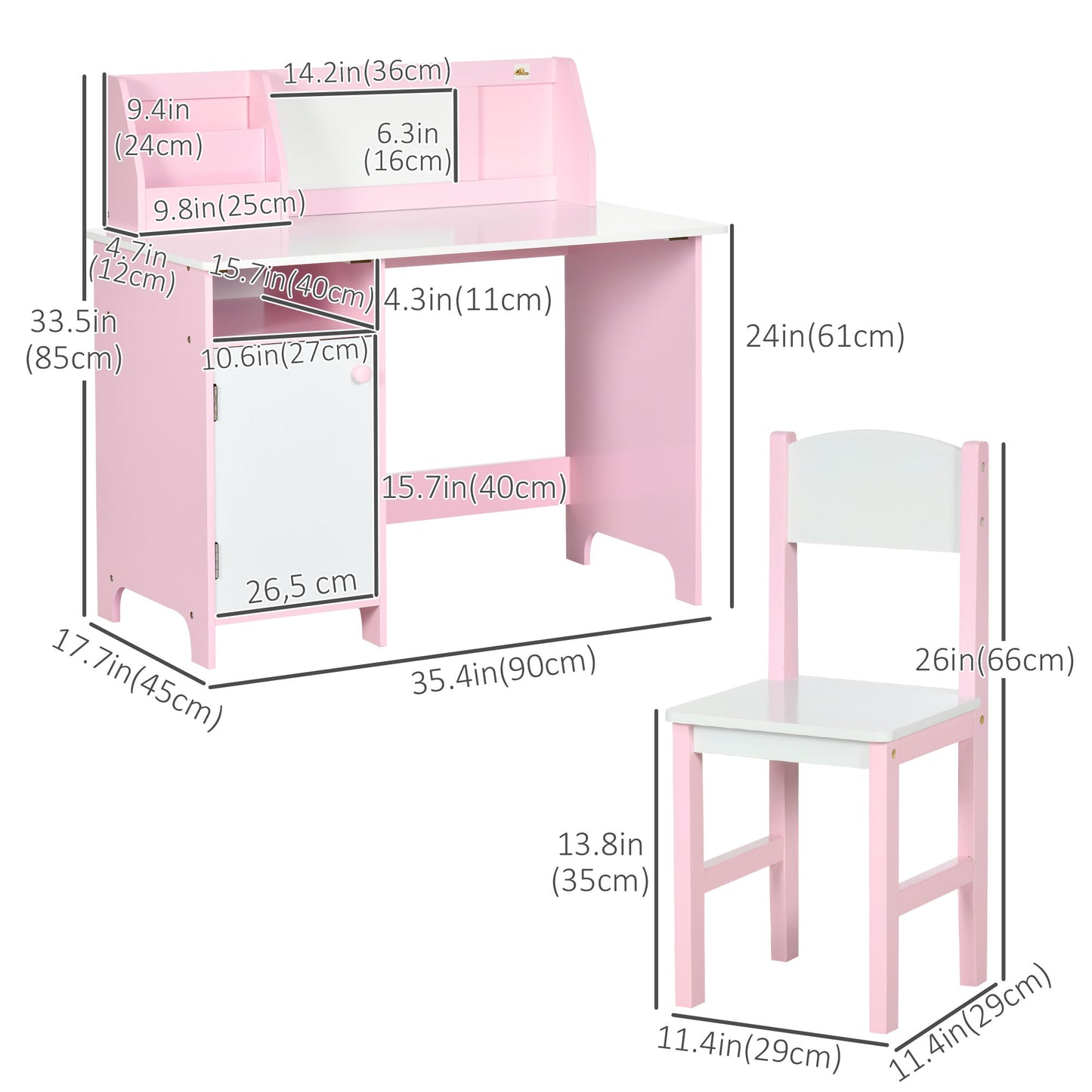 Kids Table Chair Set with Whiteboard 2 Pieces Toddler Multi-usage Furniture Ideal for Arts Kids Crystal