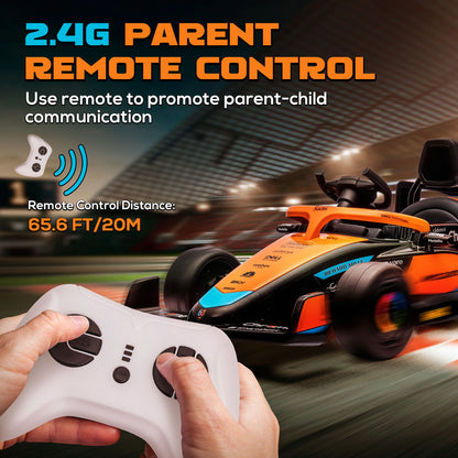 12V Kids Electric Car Ride On Suspension Music MP3 Remote Control 3-5 Years Orange Licensed Vehicle