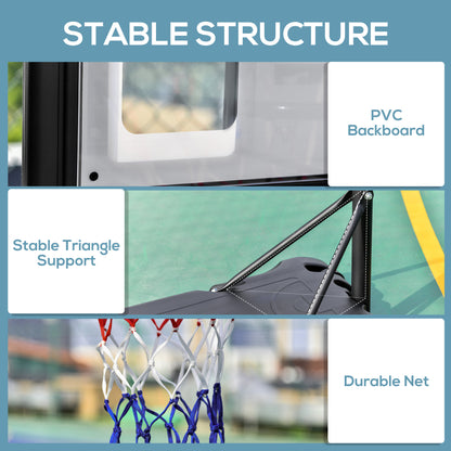 61"- 82.75" H Basketball Stand and Hoop Backboard Adjustable w/ Wheels For Kids Youth Outdoor