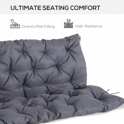 3 Seater Bench Swing Chair Replacement Cushions Outdoor Seat Pads Backrest Patio Garden Dark Grey