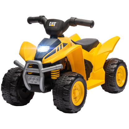 CAT Licensed Kids ATV, 6V Electric Ride on Car for Kids with Horn, LED Headlights, for 18-36 Months, Yellow