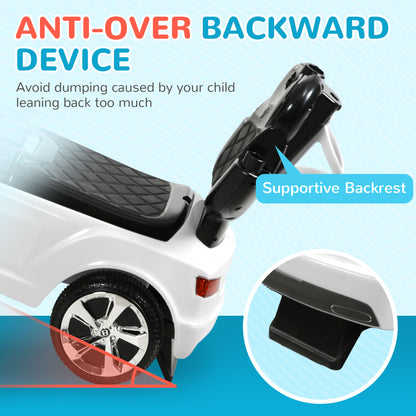Bentley Bentayga Licensed Push Car, 3 in 1 Kids Ride on Car Foot to Floor w/ Music Horn, White