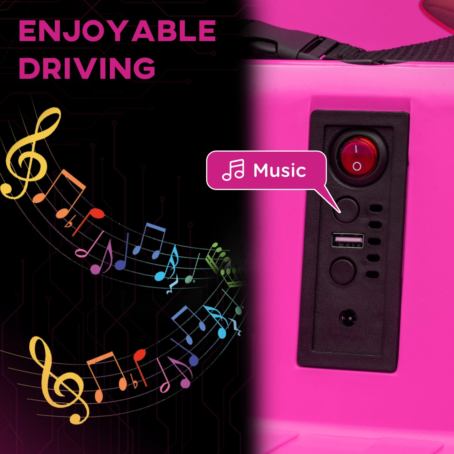 Angry Bird Licensed Electric Ride on Car, 12V Bumper Car for Kids w/ Dual Joysticks, 360 Degree Spin, Pink Kids Crystal