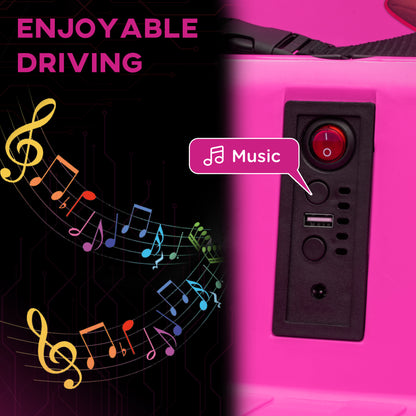 Angry Bird Licensed Electric Ride on Car, 12V Bumper Car for Kids w/ Dual Joysticks, 360 Degree Spin, Pink