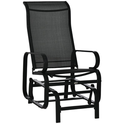 Patio Garden Glider Swing Chair Outdoor Mesh Rocking Gliding Seat Yard Porch Furniture Black