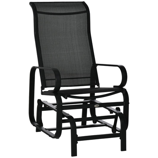 Patio Garden Glider Swing Chair Outdoor Mesh Rocking Gliding Seat Yard Porch Furniture Black Kids Crystal