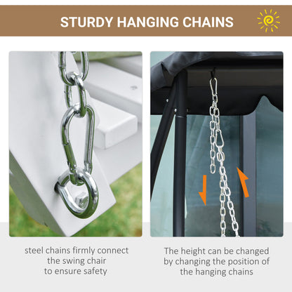 2 to 3 Seater Porch Swing Wood Patio Swing Chair Swing Bench with Foldable Table, Cup Holders, Steel Chains Garden, Patio