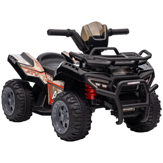 Ride-On ATV: 6V Battery Powered, Four Wheeler, Headlights, 18-36 Months, Black, Toddler Quad Kids Crystal