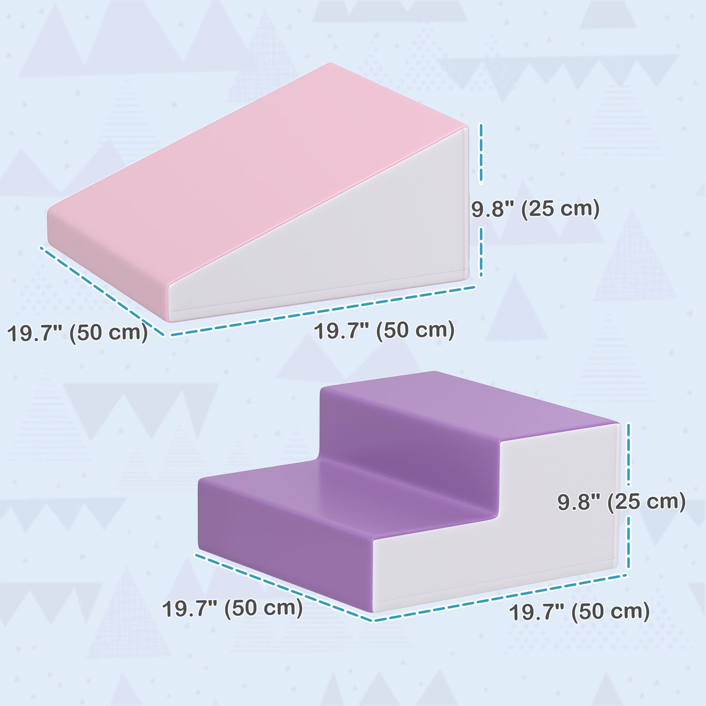2-Piece Climb and Crawl Activity Soft Play Set, for Toddler Preschooler Babies Indoor, Purple