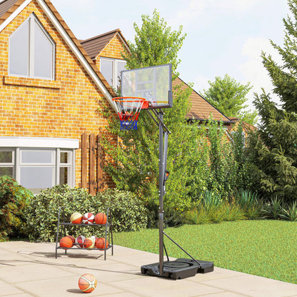 Basketball Hoop Outdoor, 4.4-10ft Portable Basketball Goal with Wheels and 44.5" Backboard, for Teenagers Youth Adults