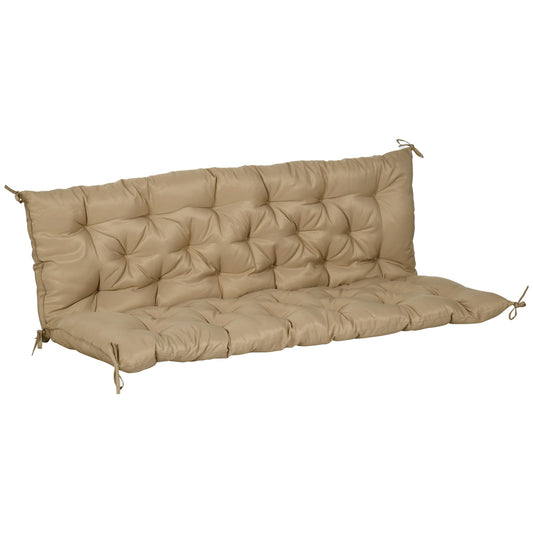 3 Seater Outdoor Seat Pads Bench Swing Chair Replacement Cushions Backrest for Patio Garden, Khaki Kids Crystal