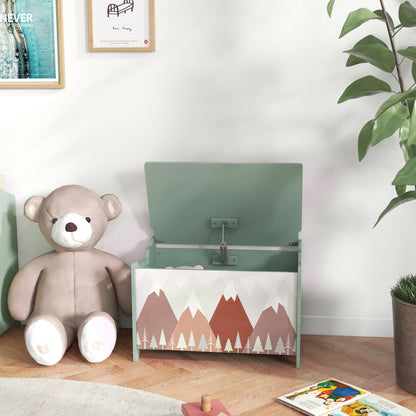 Toy Box with Lid Toy Chest Storage Organizer for Bedroom with Safety Hinge Green