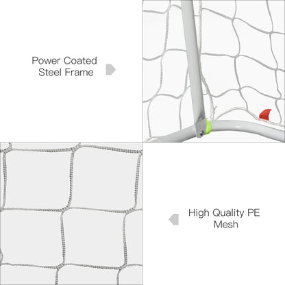 6ft x 4ft Soccer Goal Net with Metal Frame, PE Mesh, Ground Stakes, Easy Assembly, Yellow