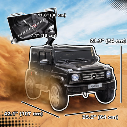12V Battery-Powered Kids Ride On Mercedes Benz G500 Car with Parental Remote Control Music Lights MP3