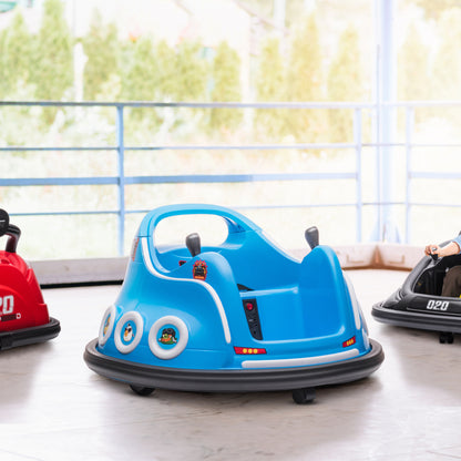 Angry Bird Licensed Electric Ride on Car, 12V Bumper Car for Kids w/ Dual Joysticks, 360 Degree Spin, Blue