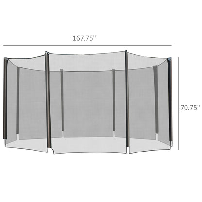 14' Trampoline Safety Enclosure Net Round Bounce Fence Replacement No Poles