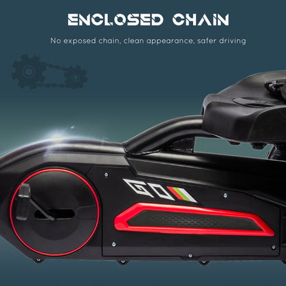 Pedal Racer: Kids Go-Kart with Adjustable Seat, Swing Axle, Handbrake, Red EVA Wheels, Foot Racer