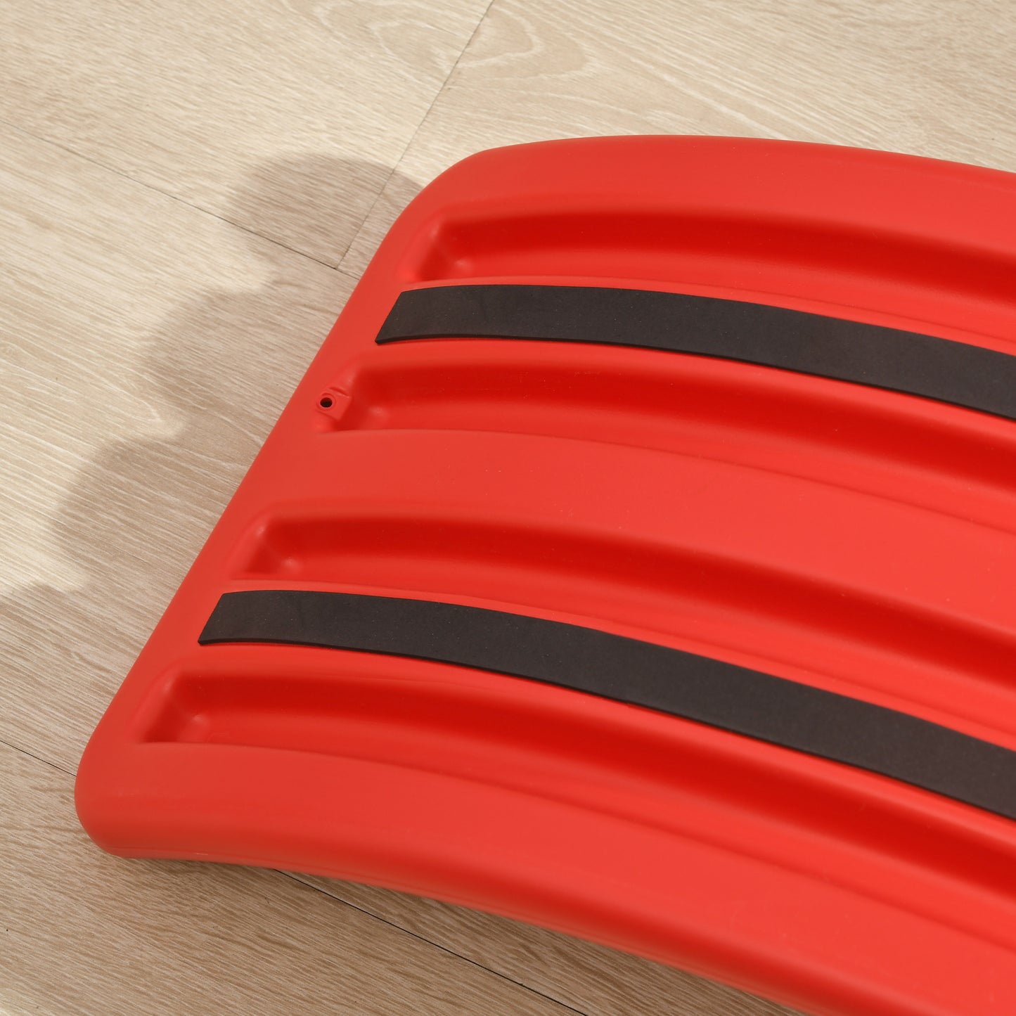 Balancing Act: 32.3" Curvy Rocker Board for Kids, Ended Preschool Learning Montessori Waldorf Toy, Red Hue Kids Crystal