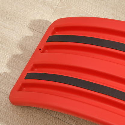 Balancing Act: 32.3" Curvy Rocker Board for Kids, Ended Preschool Learning Montessori Waldorf Toy, Red Hue