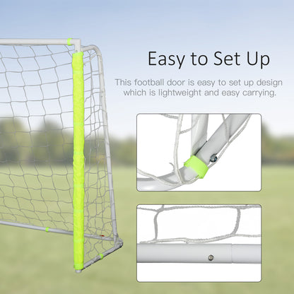 6ft x 4ft Soccer Goal Net with Metal Frame, PE Mesh, Ground Stakes, Easy Assembly, Yellow