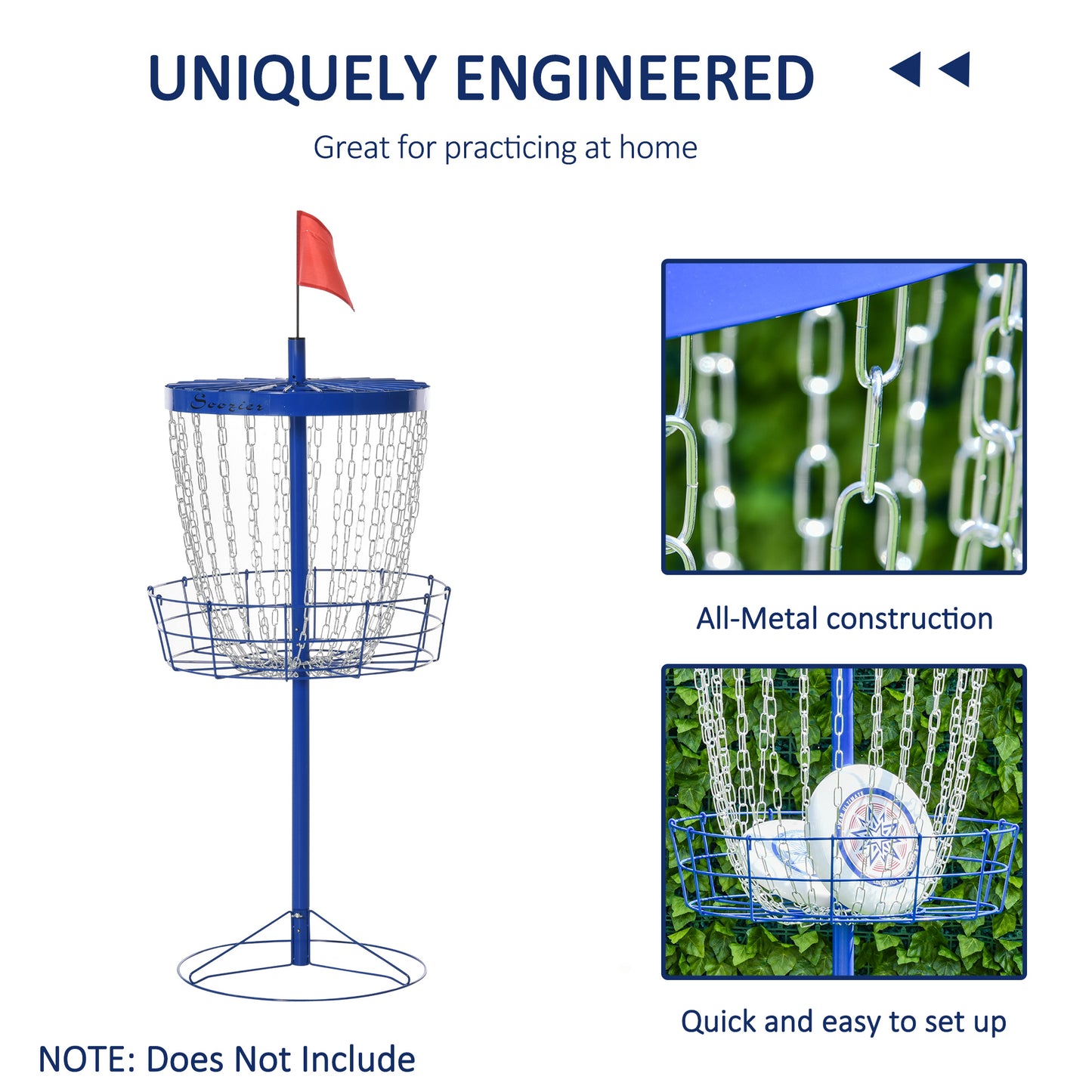 24-Chain Portable Practice Basket for Disc Golf Target Stand Easy Assembly & Lightweight Basket w/ Carry Bag, Deep Blue Kids Crystal