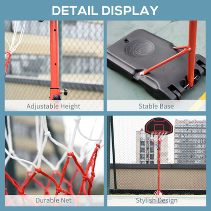6.6'-8.2' Adjustable Portable Basketball Stand Outdoor Indoor Hoop System Backboard w/ Wheels For Youth Kids