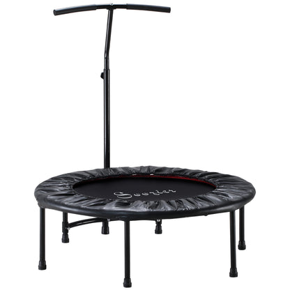 Mini Trampoline 40" Indoor Fitness Rebounder Adjustable Handle Bar Workout Cardio Exercise Black