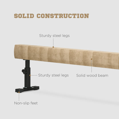 7.5ft Adjustable Gymnastics Balance Beam with Wheels for Kids 8-12 Years Old Gym Equipment