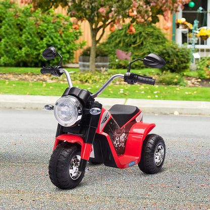 6V Electric Kids Motorcycle Ride-On Dirt Bike 3-Wheels with Horn Headlights Red for Toddlers