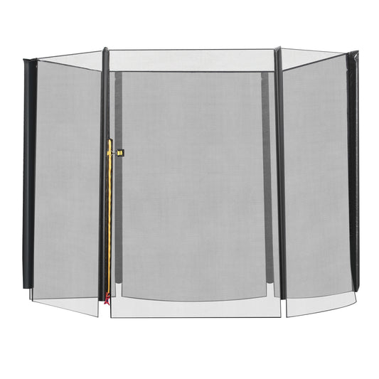 8FT Trampoline with Enclosure Net Safety Outdoor Bounce Jump 6 Poles Black Kids Crystal