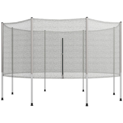 14FT Enclosure Trampolining Bounce Safety Accessories Trampoline Net with 8 Poles, Grey