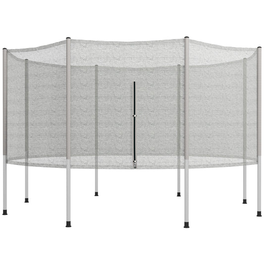14FT Enclosure Trampolining Bounce Safety Accessories Trampoline Net with 8 Poles, Grey Kids Crystal