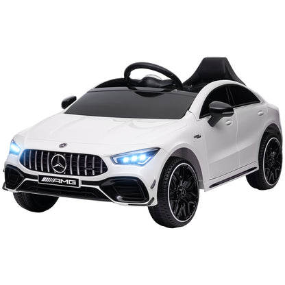 Mercedes-AMG Licensed 12V Ride on Car, Kids Electric Car with Remote Control, Spring Suspension, LED Lights, White