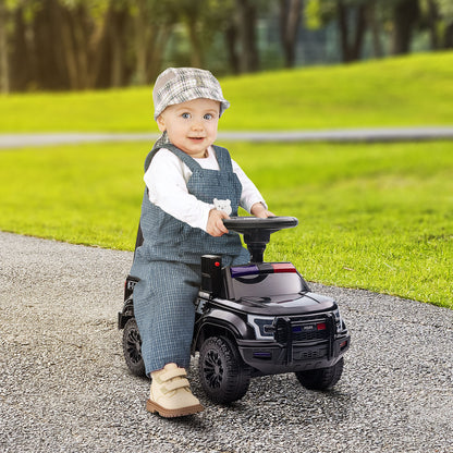 Kids Ride On Push Car Sliding Car Hidden Storage Foot-to-Floor Design Black Push Vehicle Toy