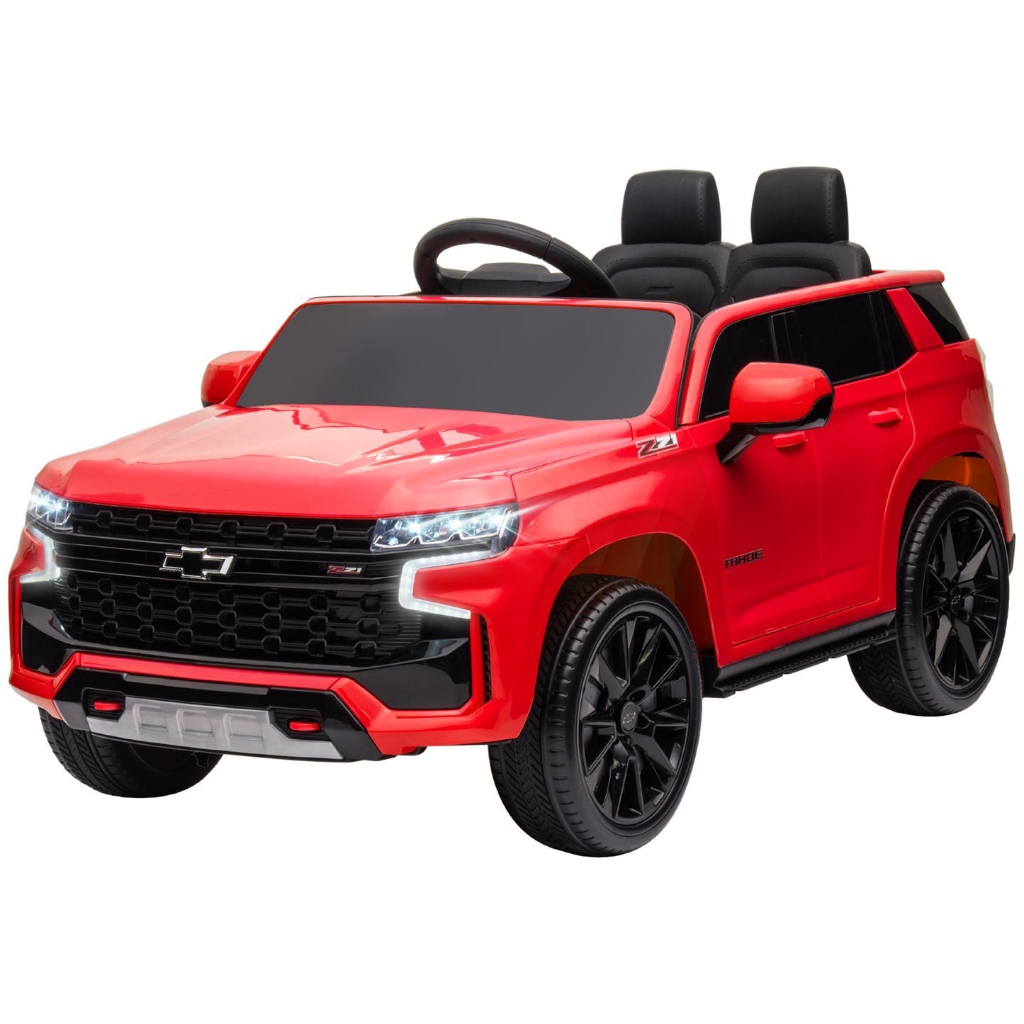 12V Chevrolet TAHOE Kids Ride On Car Remote Control MP3 Music Lights Electric Toy Truck 3-6 Years Red Kids Crystal