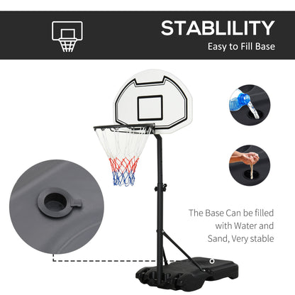 51"-64" Height Adjustable Basketball Hoop System Portable Poolside with Wheels