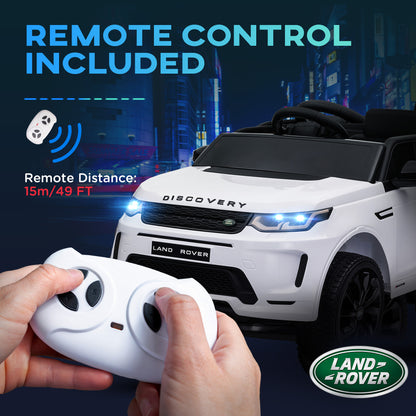 Land Rover Discovery Sport Licensed 12V Ride on Car w/ Remote, Soft Start, LED Lights, Music Horn, White