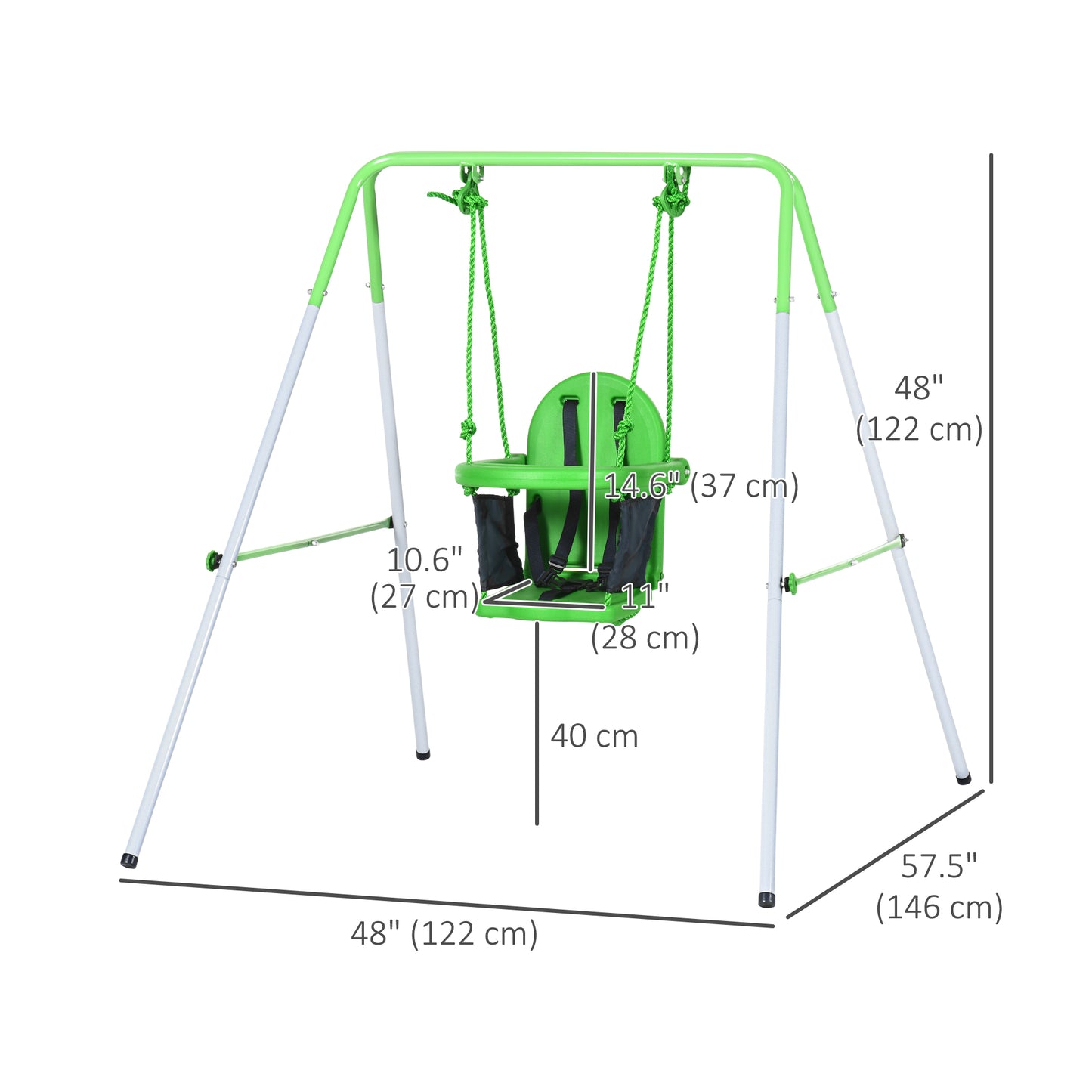 Toddler Swing Set 2 in 1 with Safety Harness, Durable Design for Ages 3-36 Months Kids Crystal