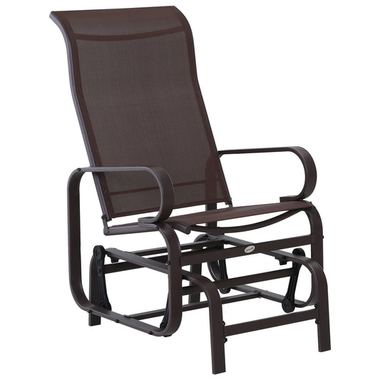 Patio Garden Glider Swing Chair Outdoor Mesh Rocking Gliding Seat Yard Porch Furniture Brown Kids Crystal