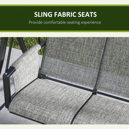 3 Person Outdoor Swing Chair - Adjustable Canopy for Optimal Shade, Comfortable Seating, Sleek Black