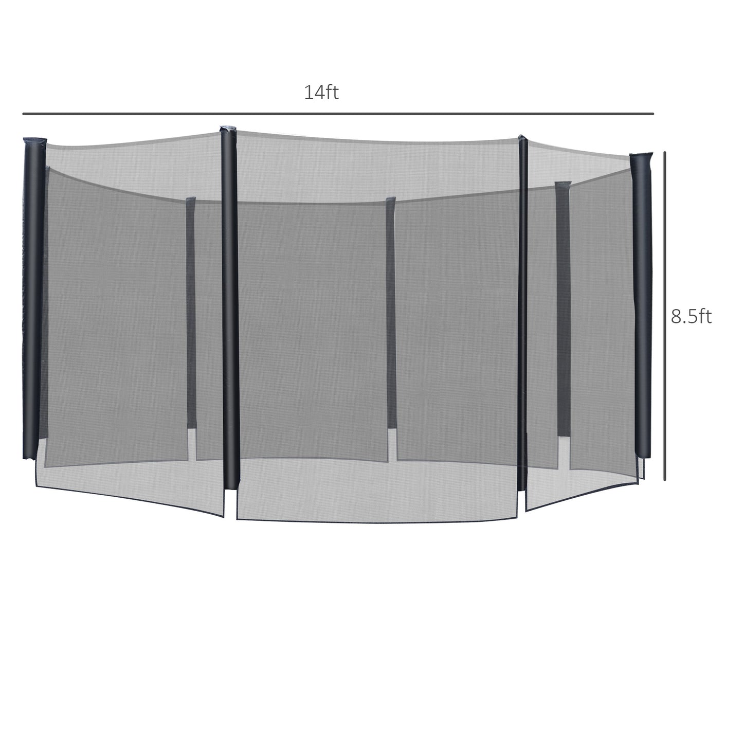 12FT Trampoline Net Enclosure Trampolining Bounce Safety Round Frence Replacement Kids Crystal