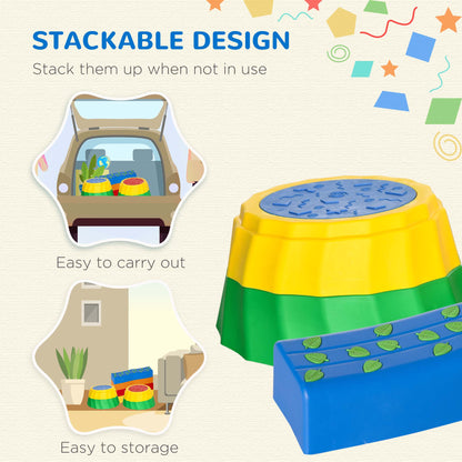 Stepping Stones: 8pc Toddler Balance Beam Set, Non-slip Surface, Stackable Stepping Stones for Kids Sensory Play Equipment