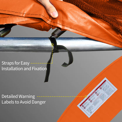 14ft Trampoline Safety Pad Replacement Bounce Mat Cover Jump Exercise Fitness Accessory Light Orange